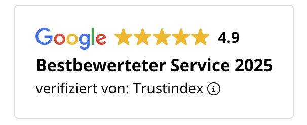 Originalauszeichnung: Bestbewerteter Service 2025, verifiziert von Trustindex